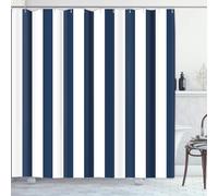 Emvency Shower Curtain Abstract Classic Navy Blue and White Stripe Graphic Modern Waterproof Polyester Fabric 72 x 72 inches Set with Hooks