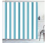 Emvency Shower Curtain Abstract Classic Turquoise and White Stripe Graphic Modern Waterproof Polyester Fabric 72 x 72 inches Set with Hooks