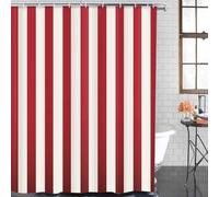 Emvency Shower Curtain Red and White Stripe Abstract Classic Beautiful Color Diagonal Waterproof Polyester Fabric 72 x 72 Inches Set with Hooks