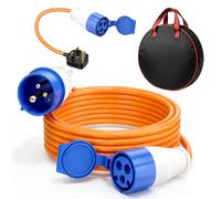 Emwel 10m Caravan Hook Up Cable 240V 16A Camping Extension Lead with 3 Pin Fly Lead Converter and Carrying Bag, Power Cord Electric Extension Cable for Motorhomes Campervans