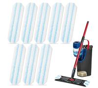 Emwel 8pcs Replacement Mop Pads for vileda h2pro spin mop system,Microfibre Washable Reusable flat mop, Stubborn dirt removal,Suitable for all hard floors and easy to replace