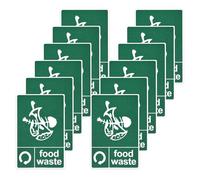 Emwel Eco-Friendly Food Waste Sticker Labels - 12PCS Compost Bin Decals, Kitchen Fridge Reminders to Reduce Waste, Waterproof & Reusable for Trash Cans, Restaurants, Offices
