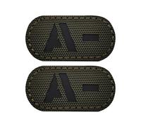 EmWoot 2PCS Blood Type A- Patches IR Infrared Reflective Laser Cut Patch Tactical Morale Patch Hook and Loop(2×1 inch Army Green)