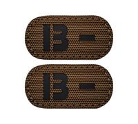EmWoot 2PCS Blood Type B- Patches IR Infrared Reflective Laser Cut Patch Tactical Morale Patch Hook and Loop(2×1 inch Brown)