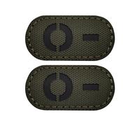 EmWoot 2PCS Blood Type O- Patches IR Infrared Reflective Laser Cut Patch Tactical Morale Patch Hook and Loop(2×1 inch Army Green)