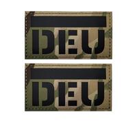 EmWoot 2PCS Germany German Flag Patches IR Infrared Reflective Laser Cut Tactical Morale Patch Hook and Loop(DEU CP)
