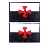EmWoot 2PCS Knights Templar Patch Knight Team Patch The Crusaders Patches Christian Embroidered Morale Patch Hook and Loop