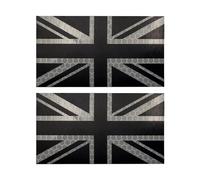 EmWoot 2PCS UK United Kingdom Britain Flag Patches 3.5×2 inch IR Infrared Reflective Laser Cut Tactical Morale Patch Hook and Loop(Black White 02)