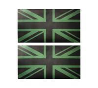 EmWoot 2PCS UK United Kingdom Britain Flag Patches 3.5×2 inch IR Infrared Reflective Laser Cut Tactical Morale Patch Hook and Loop(Green 02)