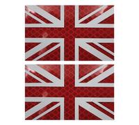 EmWoot 2PCS UK United Kingdom Britain Flag Patches IR Infrared Reflective Laser Cut Tactical Morale Patch Hook and Loop(3×2 inch Red)