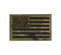 EmWoot Reflective American Flag Patch Laser Cut Tactical Morale Patch Hook and Loop(CP)
