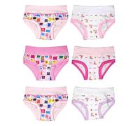 Emy Girls' Cotton Briefs 6 Pieces, Heart, 3 Years