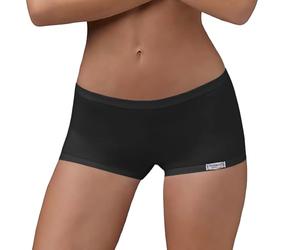 EMY Women's Boxer Shorts in Stretch Cotton | Natural Underwear without Microfibre | White Black Nude | Sizes 2-5 (S-XL) | Comfort for Fitness, Dance and Leisure, Black, S