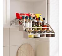 Emyjay Cabinet Pull Down Shelving System, Pull-Out Cabinet Organizer Drop Down Shelf Space Saving High Cabinet Pull Down Shelf