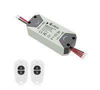 eMylo Smart Relay Switch Wireless RF DC 12V Two 2-Channel Remote Control Switch 5V-24V RF Relay Switch Home Automation 433Mhz with Two Transmitters 1 Pack