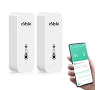 eMylo WiFi Room Thermometer Hygrometer, Tuya Digital Indoor Temperature Humidity Sensor with Smart App and Data Recording, for Baby Rooms, Greenhouses accessories, Garage, Office（2 Pack）
