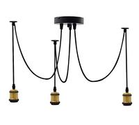 EmyTock Lighting Industrial Cluster 3 Way Pendant Light Fittings, Loft Bar Triple Hanging Pendant Ceiling Lights with Adjustable 100cm Wires for Kitchen Island Living Room Dining Room Bronze