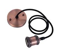 EmyTock Vintage Pendant Light Fitting Modern Retro Industrial Style E27 Lamp Holder Copper Ceiling Rose