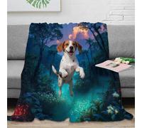 EMYXPAQM Beagle Fleece Throw Blanket, Super Soft & Cosy Flannel, Rainforest Blanket, Versatile Warmth for Any Occasion Gifts for Her Or Him 50x60inch(127x152cm)