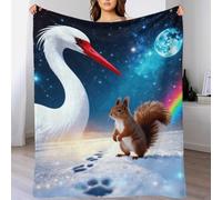 EMYXPAQM Bird Squirrel Fleece Throw Blanket for Couch Sofa Bed All Season Planet Nebula Pattern Blanket Soft Warm Cozy Flannel Unique Gift for Couple Wife Husband 50x60inch(127x152cm)