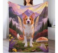EMYXPAQM Brittany Spaniel Fleece Throw Blanket for Couch Sofa Bed All Season Dog Forest Pattern Blanket Comfort Warmth Flannel Gifts for Women Girls Birthday 50x60inch(127x152cm)