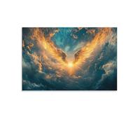 EMYXPAQM Canvas Wall Art Angel Wing Shaped Cloud Modern Artwork High Definition Wall Decor for Bedroom Office Kitchen 20x30inch(50x75cm)