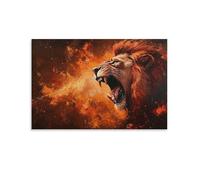 EMYXPAQM Canvas Wall Art The Roaring Lion Modern Artwork High Definition Wall Decoration for Living Room Bedroom 20x30inch(50x75cm)
