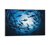 EMYXPAQM Canvas Wall Art Underwater Shark Modern Artwork Wall Decoration for Living Room 16x24inch(40x60cm)