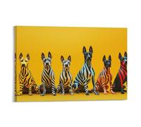 EMYXPAQM Canvas Wall Art Zebra Striped Doberman Inu Modern Artwork Wall Decoration for Living Room 12x18inch(30x45cm)