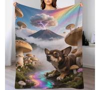 EMYXPAQM Chihuahua Fleece Throw Blanket for Couch Sofa Bed All Season Dog Volcano Pattern Blanket Comfort Warmth Flannel Gifts for Women Girls Birthday 60x80inch(150x200cm)