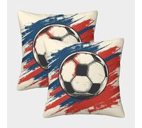 EMYXPAQM Cushion Cases Football Graffiti Polyester Pillow Cover Set of 2 - Decorative for Sofa/Bed/Indoor/Outdoor 40x40cm