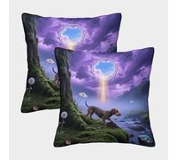 EMYXPAQM Dachshund Cushion Covers Set of 2, Premium Polyester Throw Pillow Covers with Hidden Zipper, Square Decorative Throw Pillow Cases, for Livingroom Couch Bed Sofa 50x50cm