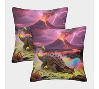 EMYXPAQM Dinosaur Cushion Covers Set of 2, Premium Polyester Throw Pillow Covers with Hidden Zipper, Premium Square Pillow Cases, for Livingroom Couch Sofa 40x40cm