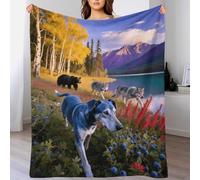 EMYXPAQM Doberman Fleece Throw Blanket for Couch Sofa Bed All Season Dog Brown Bear Wolf Pattern Blanket Comfort Warmth Flannel Creative Gift for Women Girls Birthday 40x50inch(100x130cm)