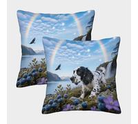 EMYXPAQM English Cocker Spaniel Cushion Covers Set of 2, Premium Polyester Throw Pillow Covers with Hidden Zipper, Premium Square Pillow Cases, for Couch Livingroom Sofa Bed 50x50cm