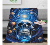 EMYXPAQM Fleece Throw Blanket Skull Pattern for Couch, Sofa, Bed, Fluffy, Skull Cosmic Vortex Blankets, Soft & Warm, Presents for Boys & Girls, 50x60inch(127x152cm)