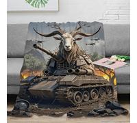 EMYXPAQM Fleece Throw Blanket Tank Pattern for Couch, Sofa, Bed, Fluffy, Goat Tank Blankets, Soft & Warm, Creative Gift for Couple, Boyfriend, Girlfriend, Wife, 60x80inch(150x200cm)