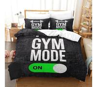 EMYXPAQM Funny Quotes Duvet Cover Set 3D GYM Creative Words Print Bedding Set Soft Microfiber Duvet Cover with Zipper & Pillowcase for Teens And Adults Single（140x200cm）