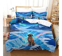 EMYXPAQM Great Dane Duvet Cover Set 3D Great Dane Glacier Print Bedding Set Soft Microfiber Duvet Cover with Hidden Zipper & Pillowcase for Kids Adults Single(140x200cm)