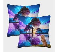 EMYXPAQM Hamster Cushion Covers Set of 2, Soft Microfiber Couch Pillow Covers with Hidden Zipper, Square Decorative Throw Pillow Cases, for Couch Livingroom Sofa Bed 40x40cm
