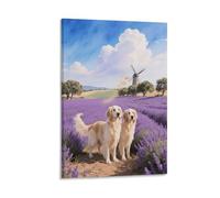 EMYXPAQM Irish Setter Canvas Wall Art Dog Flower Sea Canvas Prints Modern Artwork for Living Room Home Office Decoration Gift 20x30inch(50x75cm)