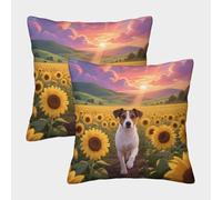 EMYXPAQM Jack Russell Terrier Cushion Covers Set of 2, Premium Polyester Throw Pillow Covers with Hidden Zipper, Premium Square Throw Pillow Cases, for Sofa Bedroom 40x40cm