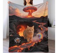 EMYXPAQM Ocicat Fleece Throw Blanket for Couch Sofa Bed All Season Cat Volcano Lava Pattern Blanket Comfort Warmth Flannel Gifts for Women Girls Birthday 60x80inch(150x200cm)