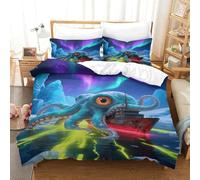 EMYXPAQM Octopus Duvet Cover Set 3D Icy Sea Shipwreck Design Bedding Sets Ultra Soft Microfiber Quilt Cover with Hidden Zipper & Pillowcase for Kids Boys Teens Super King（260x220cm）