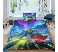 EMYXPAQM Octopus Duvet Cover Set 3D Icy Sea Shipwreck Design Bedding Sets Ultra Soft Microfiber Quilt Cover with Hidden Zipper & Pillowcase For Boys/Girls Kids Single（135x200cm）