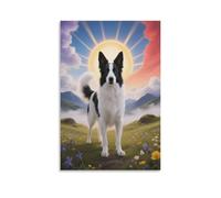 EMYXPAQM Old English Sheepdog Canvas Wall Art Dog Grassland Canvas Prints Modern Artwork for Living Room Bedroom Home Office Decor Gift 12x18inch(30x45cm)