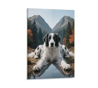 EMYXPAQM Old English Sheepdog Canvas Wall Art Dog Valley Canvas Prints Modern Artwork for Living Room Bedroom Home Office Decorations Gift 08x12inch(20x30cm)
