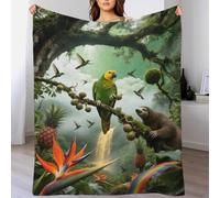EMYXPAQM Parrot Fleece Throw Blanket for Couch Sofa Bed All Season Sloth Pattern Blanket Soft Warm Cozy Flannel Unique Gift for Boys Girls 50x60inch(127x152cm)