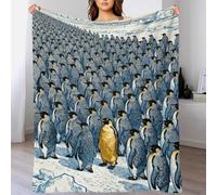 EMYXPAQM Penguin Fleece Throw Blanket for Couch Sofa Bed All Season Golden Penguin Pattern Blanket Soft Warm Cozy Flannel for Girls Kids Adults 60x80inch(150x200cm)