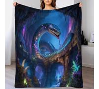 EMYXPAQM Python Fleece Throw Blanket for Couch Sofa Bed All Season Cave Pattern Blanket Fluffy Soft Cozy Flannel Presents for Her Or Him 80x90inch(200x230cm)